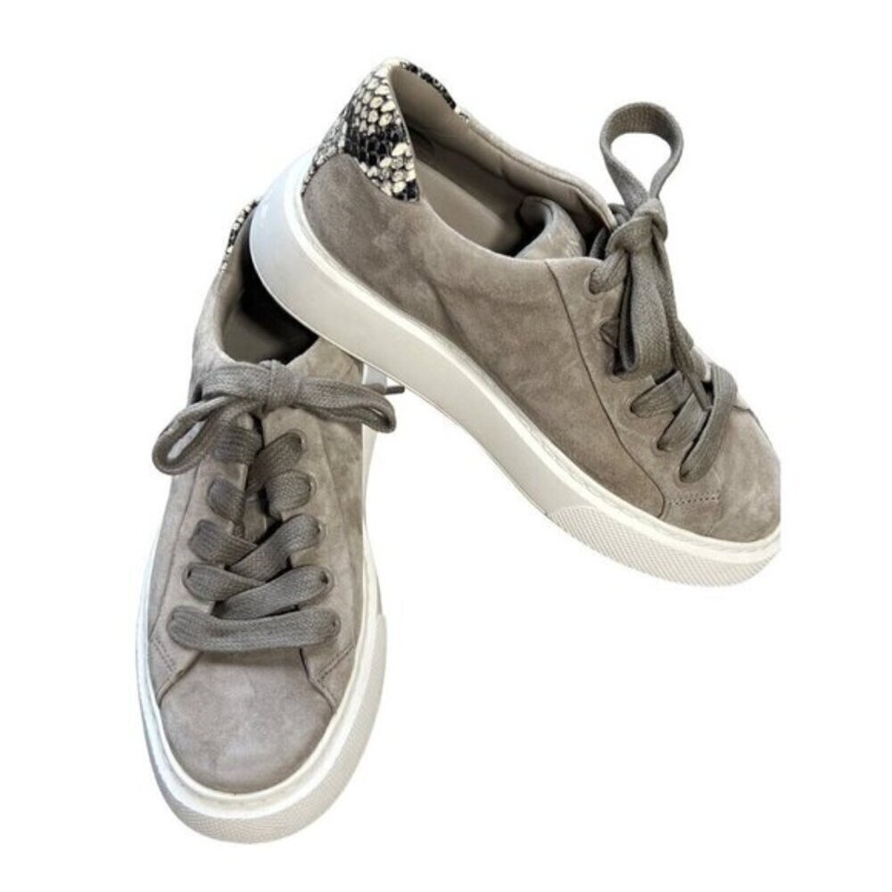 VINCE Suede Platform Sneakers Rhea Gray Size 5 EUC